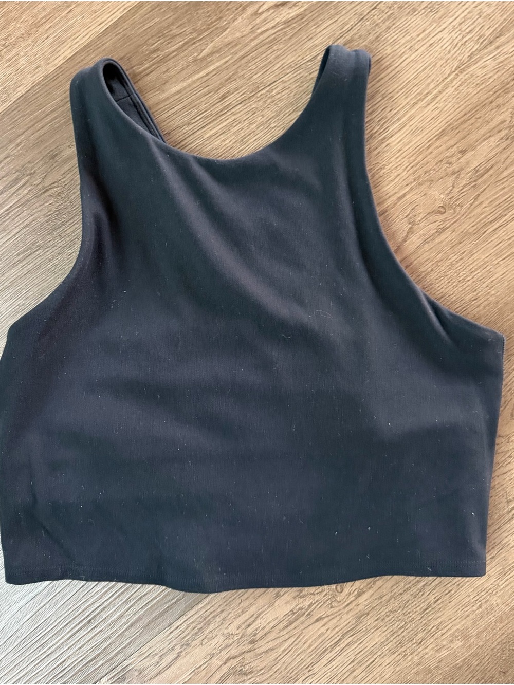 Athleta Black Scoop Neck Crop Tank Sz S